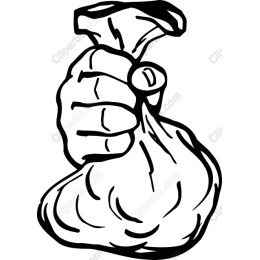 Hand Gripping Money Bag