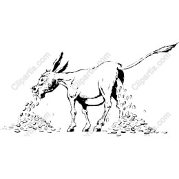 Whimsical Donkey with Coins