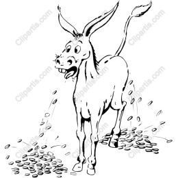 Playful Donkey with Coins