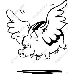 Whimsical Flying Pig