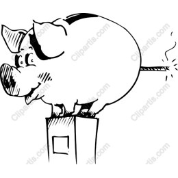 Whimsical Pig on Pedestal