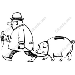 Vintage Farmer with Pig