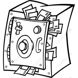 Cartoon Safe with Cash