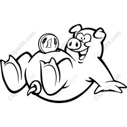 Jovial Pig with Coin
