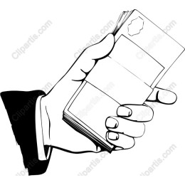 Hand-Drawn of a Hand Holding Cards