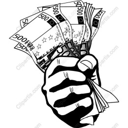 500 Euro Banknotes in Fist