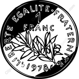 Vintage French 1 Franc Coin