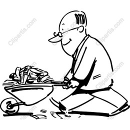 Diligent Worker with Wheelbarrow
