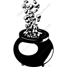 Whimsical Cauldron with Floating Beans