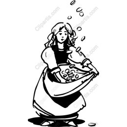 Charming Woman Tossing Coins