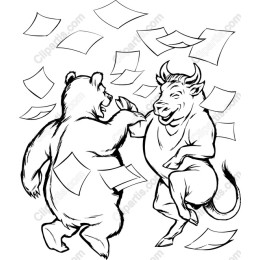 Whimsical Bear and Bull Dance