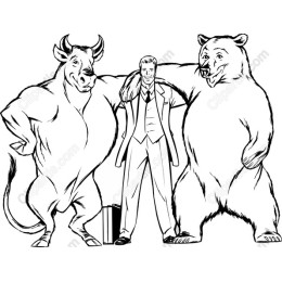 Bull and Bear Businessman