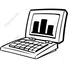Laptop with Bar Graphs