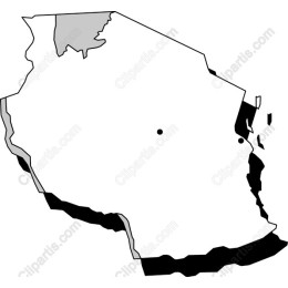 Tanzania Black and White Map