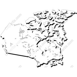 Northern Tundra Map - Black and White