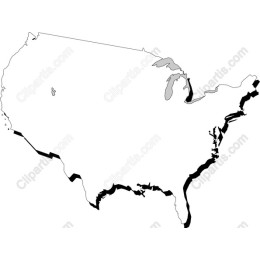 Black and White U.S. Map