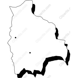 Bolivia Outline Map - Black and White