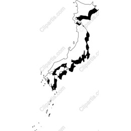 Japan Outline - Black and White