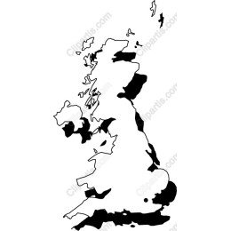 United Kingdom Black and White Map
