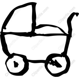 Hand-Drawn Baby Stroller