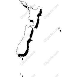New Zealand Islands Map in Black and White