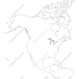 North America Map Featuring the Great Lakes