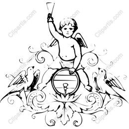 Vintage Cherub and Birds