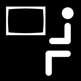 Minimalist Icon of a Person Watching TV