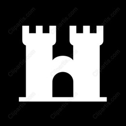 Minimalist White Castle Icon