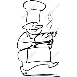 Cheerful Chef with Roast