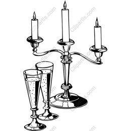 Elegant Candelabrum and Champagne Flutes