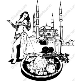 Belly Dancer with Middle Eastern Cuisine