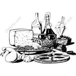 Culinary Delight: Hand-Drawn Italian Feast