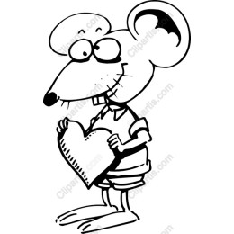 Adorable Cartoon Mouse with Heart