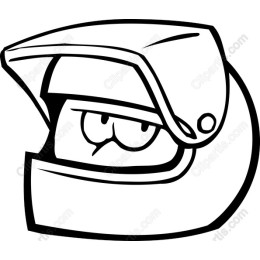 Cartoon Racing Helmet Character