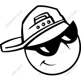 Cool Smiley Face with Sunglasses and Cap