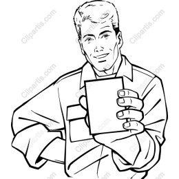 Confident Man Holding Blank Card