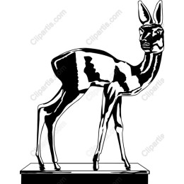 Black and White Stylized Deer