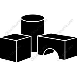 Geometric Shapes Set: Cube, Cylinder, and Block