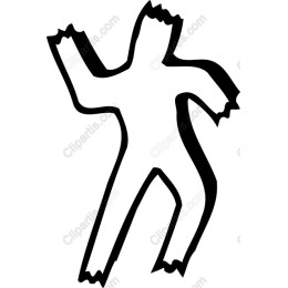 Stylized Black and White Figure