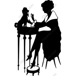 Elegant of Woman and Dog