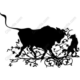 Majestic Bull and Playful Cat