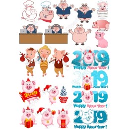 Whimsical Pig Set for New Year Celebrations