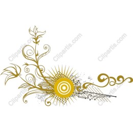 Elegant Floral with Sun Motif
