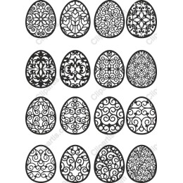 Elegant Ornamental Egg Set - 16 Unique