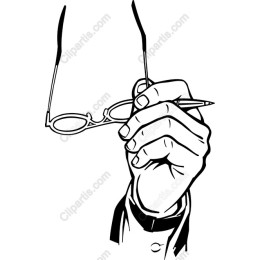 Intellectual Insight: Hand Holding Glasses and Pen