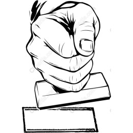 Hand Holding a Stamp