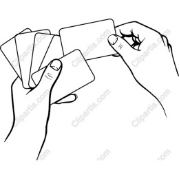 Hands Holding Blank Cards