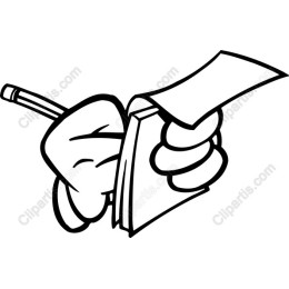 Hand Holding Notepad and Pencil