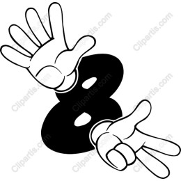 Playful Number 8 with Hands